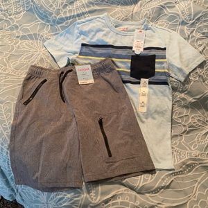 8/10 Boys blue and gray shirt/shorts outfit